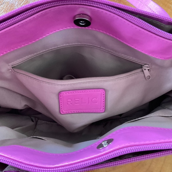 Relic 1992 Caraway Hot Pink Fusia Retro Vintage Shoulder Bag Purse - Picture 8 of 12